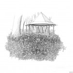 Illustrations jardins nantais - Parc de la Gaudinère - Le kiosque